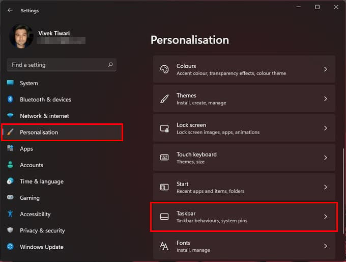 Windows 11 Personalisation