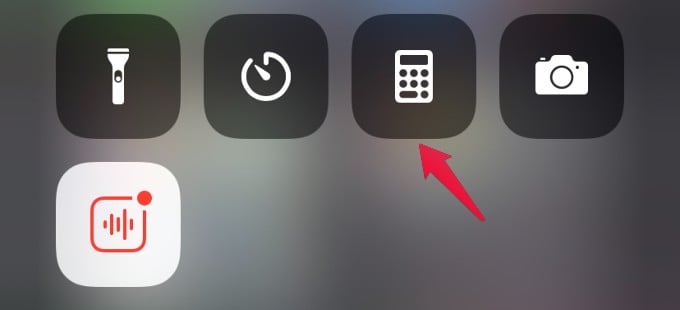 calculator icon control center