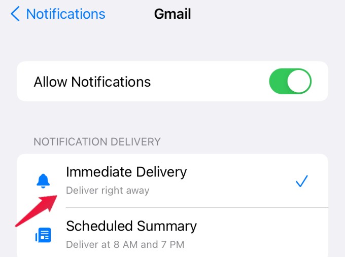 delivery option settings gmail