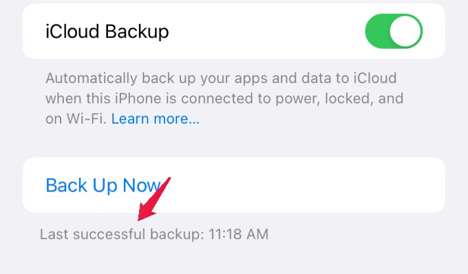 icloud backup status