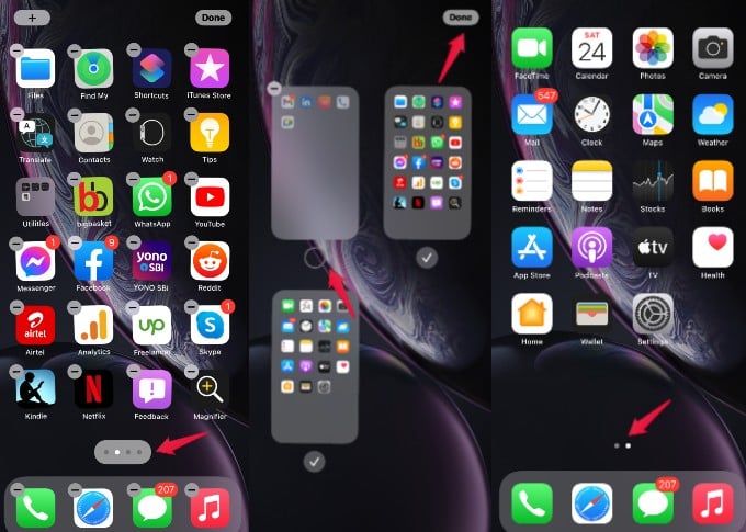 iphone hide home screen pages
