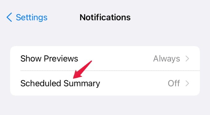 notifications menu iphone