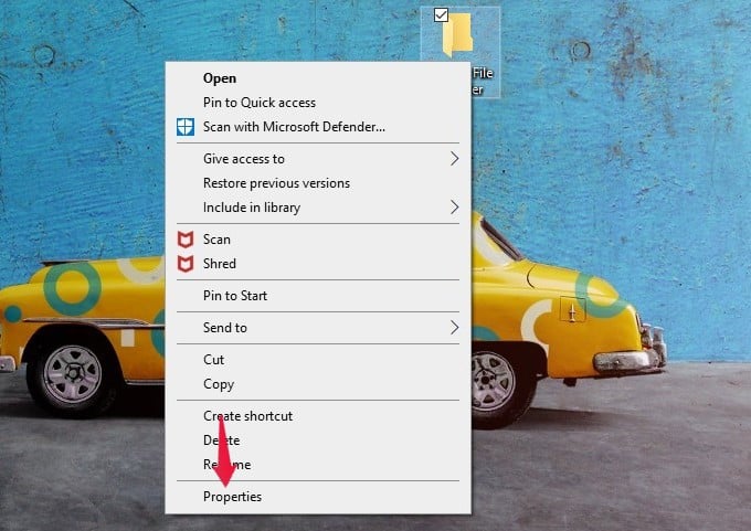 right click folder windows