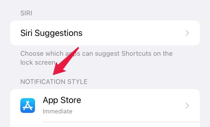 select app notifications menu