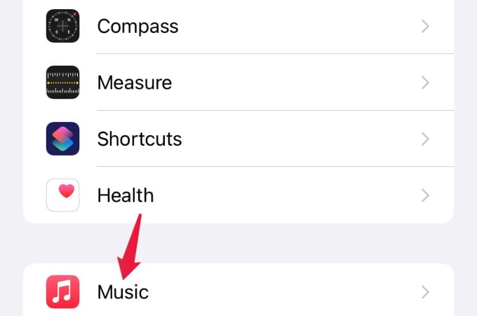 select music from settings menu iphone
