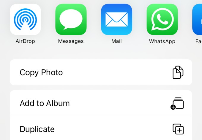 share sheet options iphone