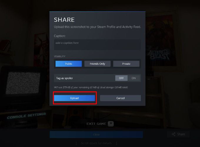 Steam Share Button