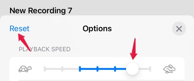 voice memo adjust playback speed