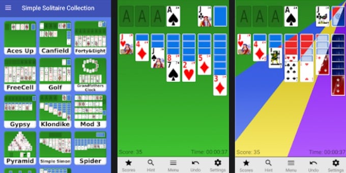 simple solitaire collection on android phones