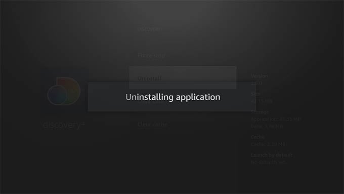 Application Uninstalling on Amazon Fire TV Stick