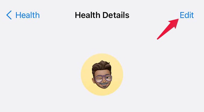 Edit Health Details on iPhone