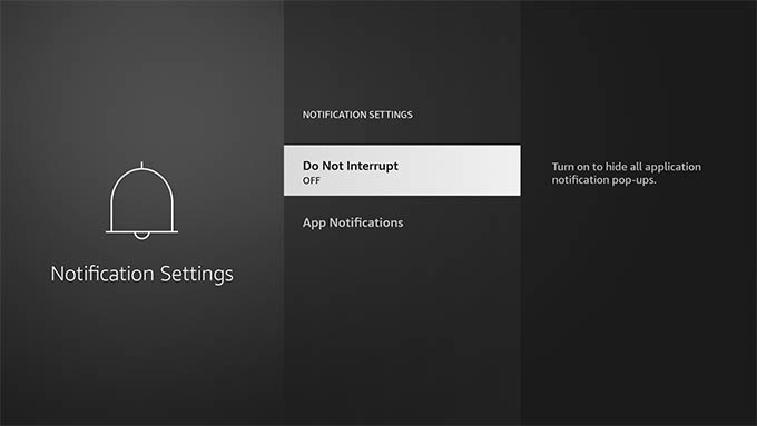 Enable Do Not Interrupt in Amazon Fire TV