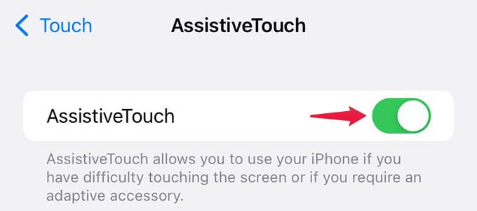 Enable iPhone AssistiveTouch