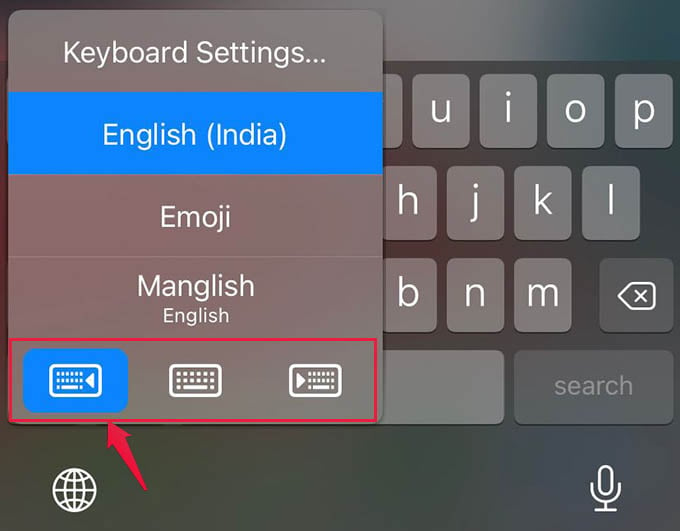 Enable iPhone One Handed Keyboard