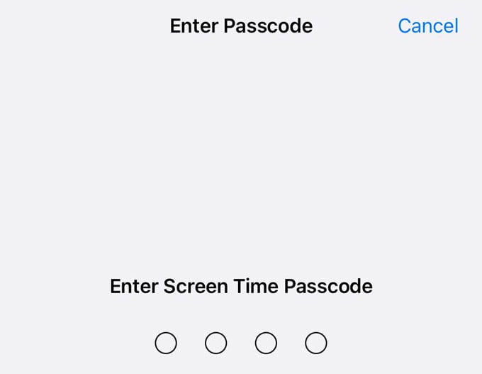 Enter Screen Time Passcode to Enable App Limits