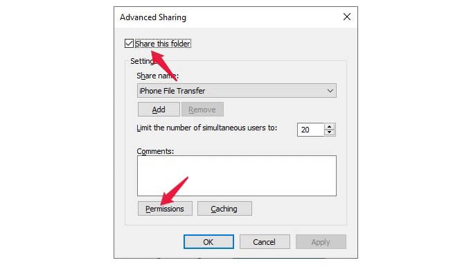 Folder Advanced Sharing Settings Windows