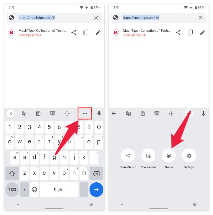 Open Gboard themes