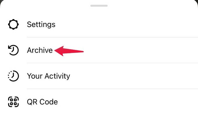 Instagram Archive Menu
