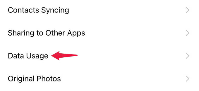 Instagram Data Usage Settings