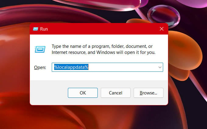 Open Local App Data Folder on Windows 11