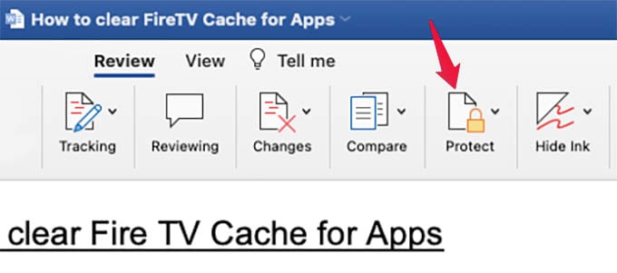 Protect Menu in Microsoft Word for Mac