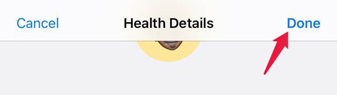 Save Health Details Edits on iPhone