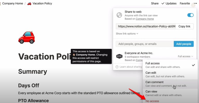 How to Share Notion Page and Manage Permissions - 97