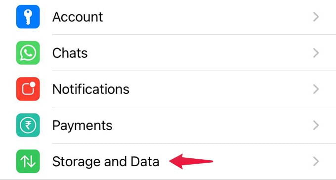 Storage and Data Settings on WhatsApp