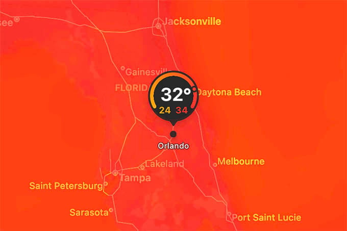 Temperature Weather Map on iPhone