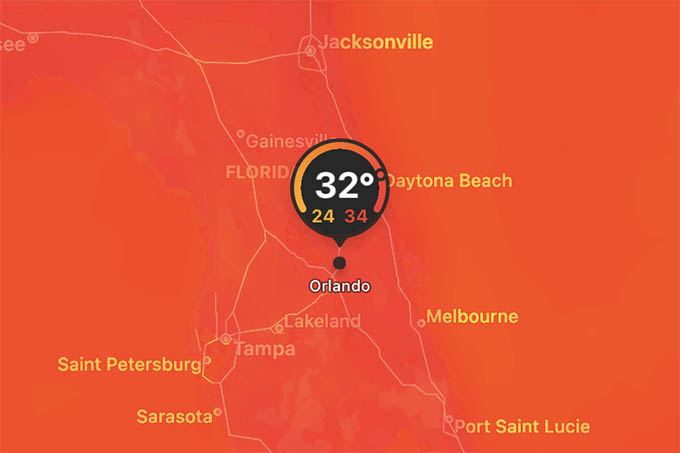 Temperature Weather Map on iPhone