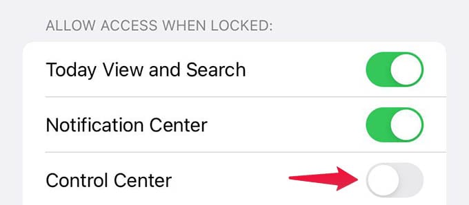 Turn Off Control Center from Lock Screen on iPhone