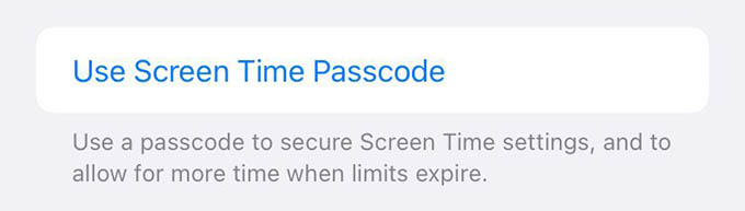 Use Screen Time Passcode Option on iPhone
