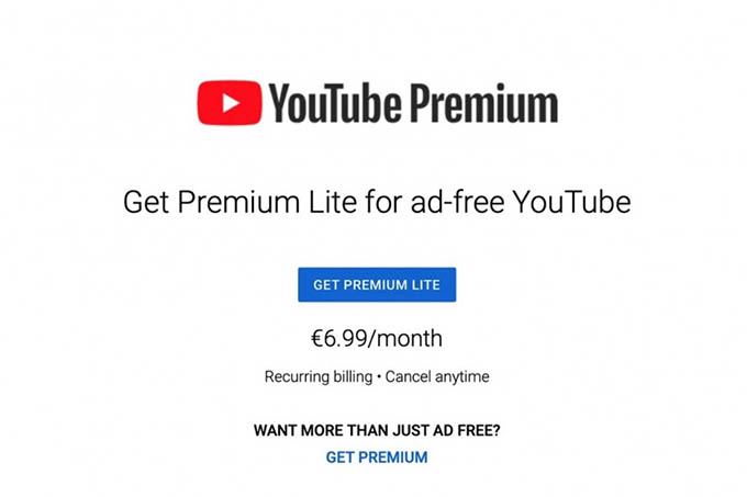 YouTube Premium Lite