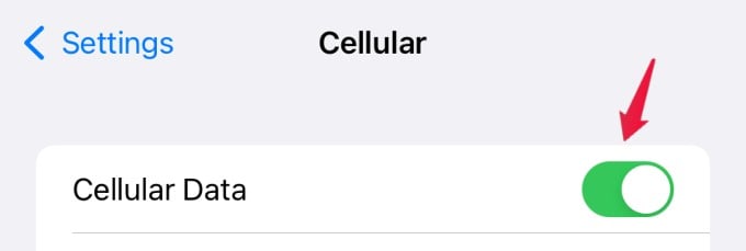 turn on cellular data iphone