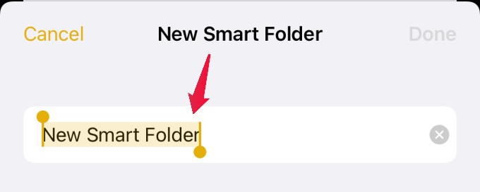 create name for smart folder notes app