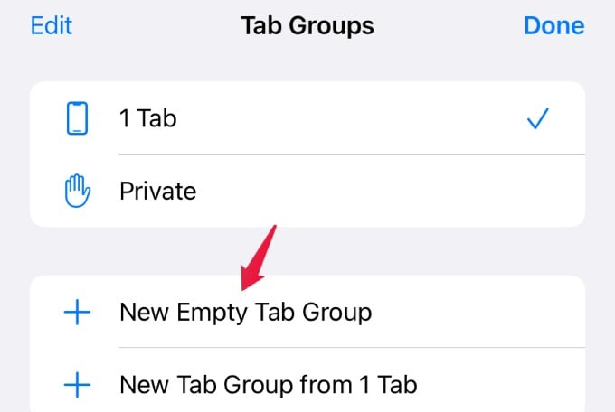create new tab group safari
