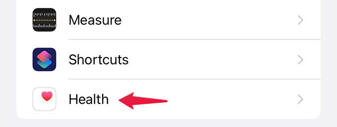 iPhone Health App Settings