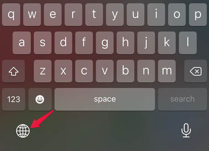 iPhone Keyboard Globe Icon