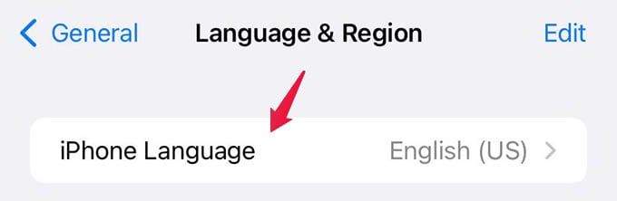iPhone Language Settings