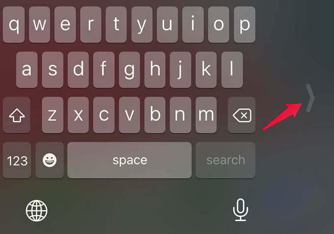 iPhone One Handed Keyboard Exit