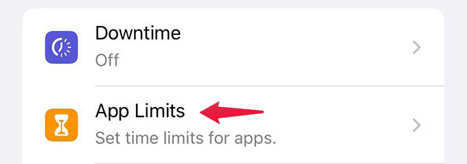 iPhone Screen Time App Limits