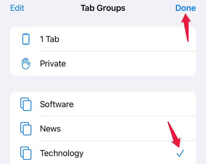 tab groups menu safari