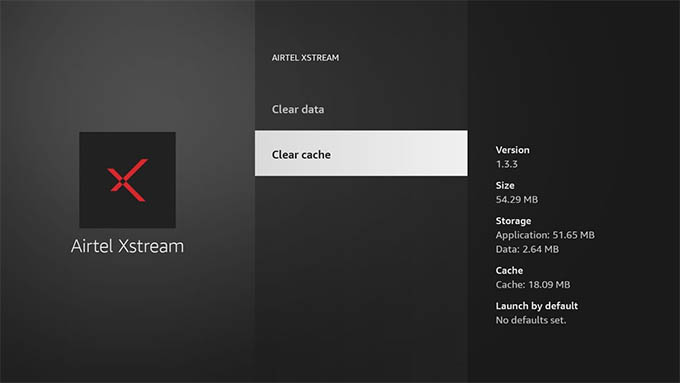 Clear App Cache in Fire TV