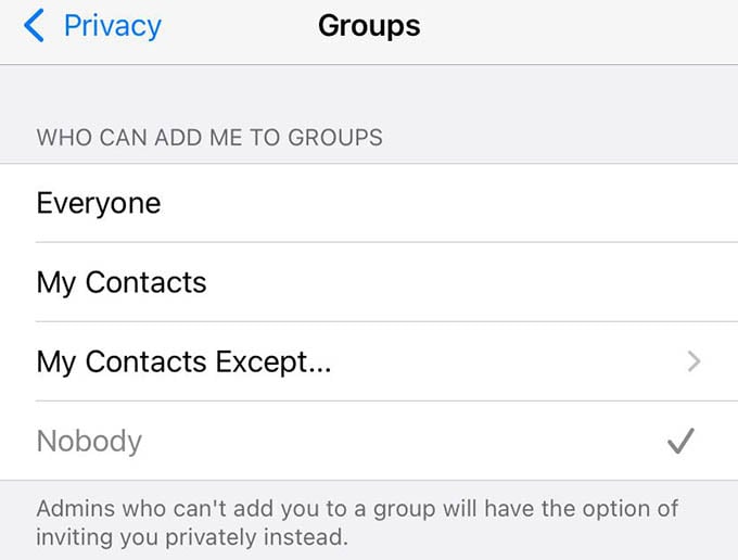 Control Who Can Add You to Groups in WhatsApp