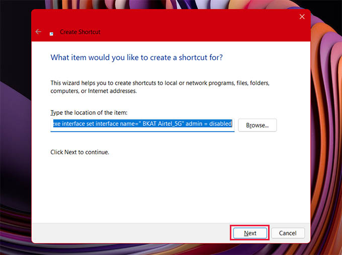 Create Internet Kill Switch Shortcut in Windows