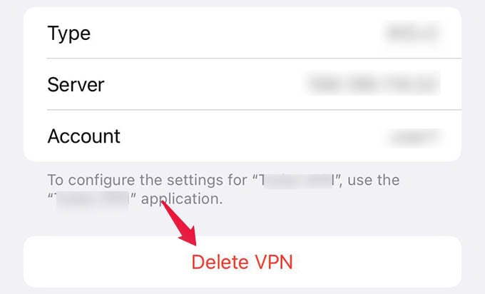 Delete VPN Profile on iPhone