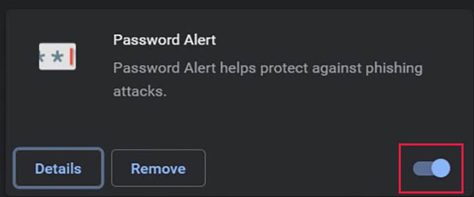 Disable Password Alert Chrome Extension