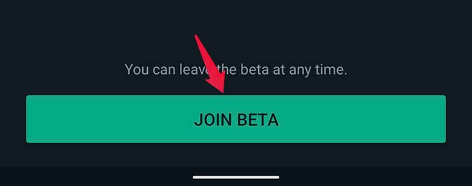 Join Beta in WhatsApp for Android