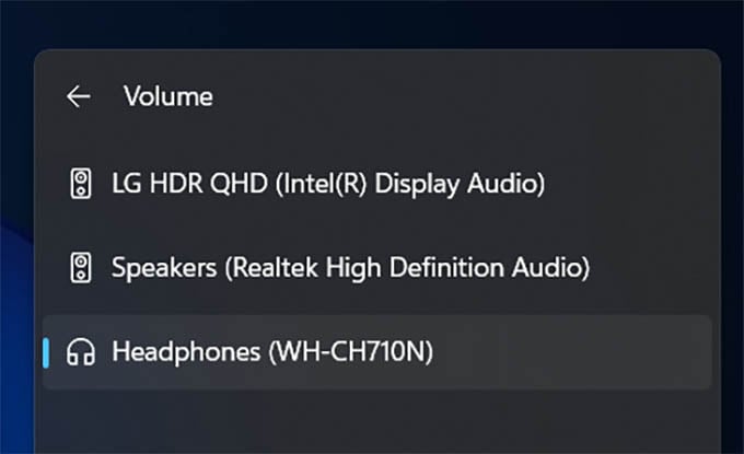 Select a Audio Output Device in Windows 11
