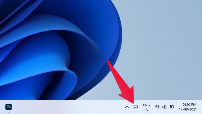 Windows 11 Touch Keyboard for PC on Taskbar